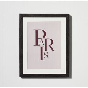 Threshold Studio McGee 11" x 14" PARIS Framed Under Glass Mat Dark Wood Wall Art